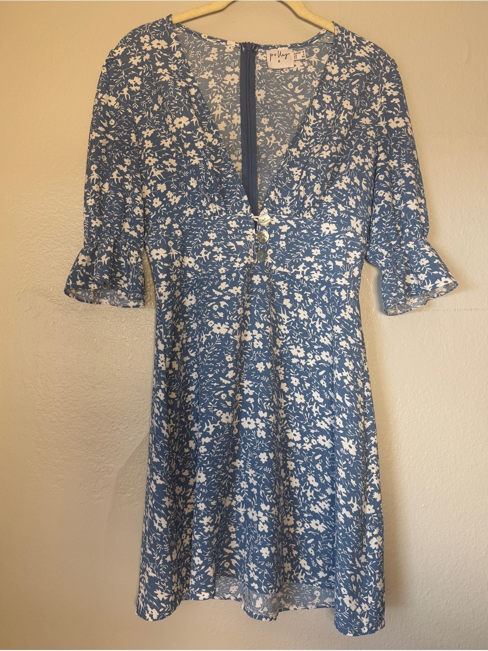 Oh Polly Blue and White Floral Mini Dress
